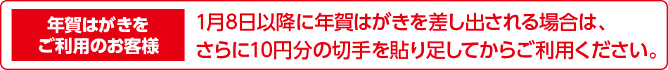 1月8日以降の年賀はがきについて